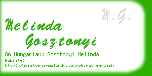 melinda gosztonyi business card